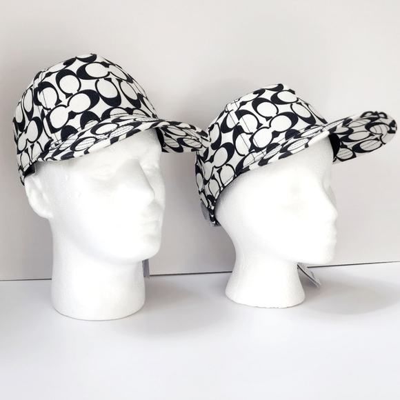 COACH Signature Jacquard Baseball Hat Black & White Chalk/Graphite NWT! - Picture 12 of 16